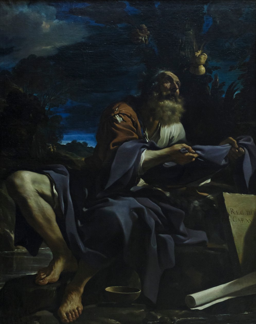 Korppien ruokkima Elia tekijältä Guercino (1591 1666)