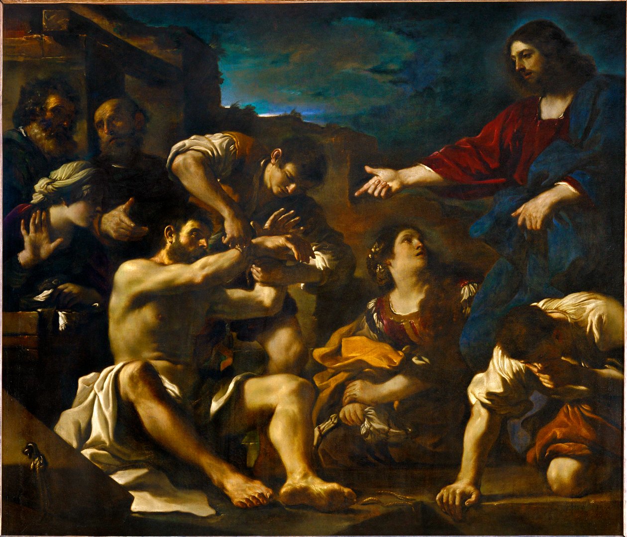La resurrection de Lazare-Laatsaruksen ylösnousemus ... tekijältä Guercino (1591 1666)