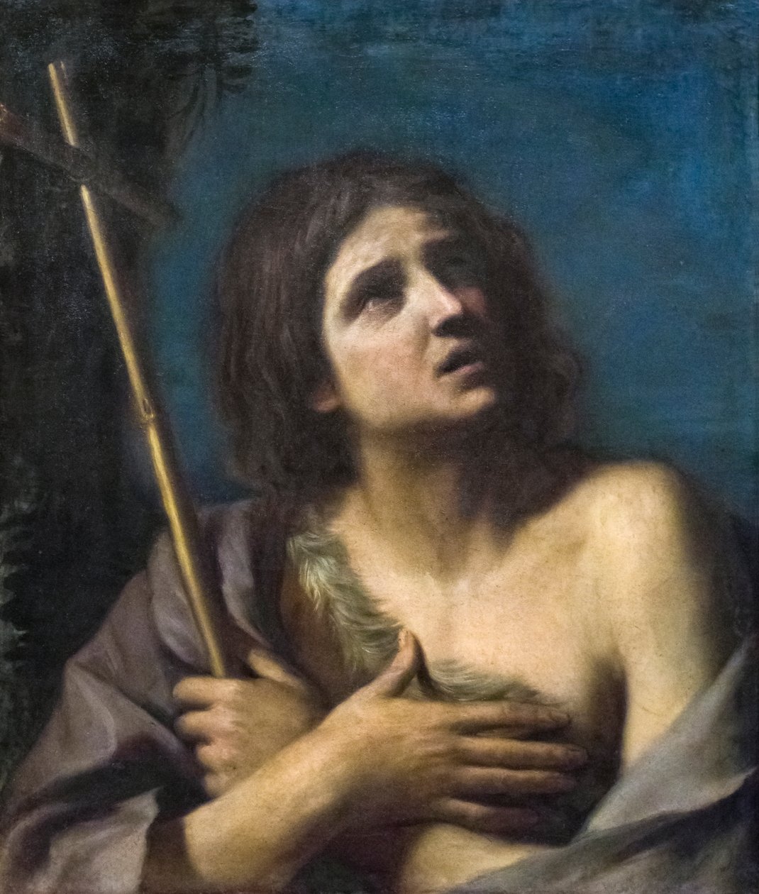 Pyhä Johannes Kastaja (öljy kankaalle) tekijältä Guercino (1591 1666)