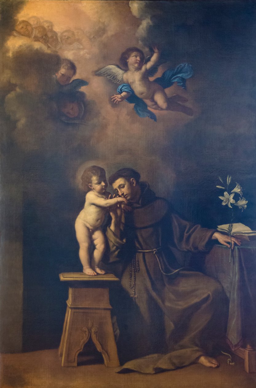 Pyhä Anthony Padovalainen tekijältä Guercino (1591 1666)