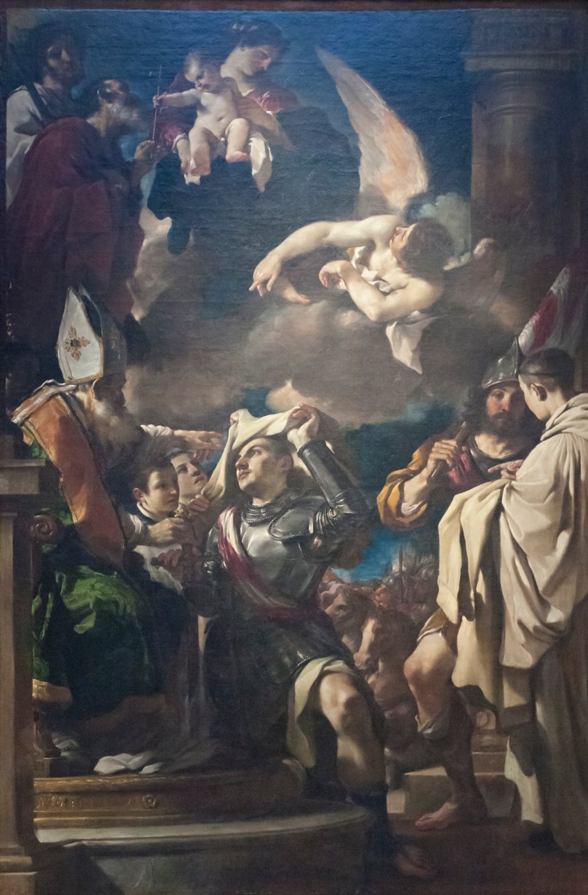 St William of Aquitaine vastaanottamassa kopun tekijältä Guercino (1591 1666)