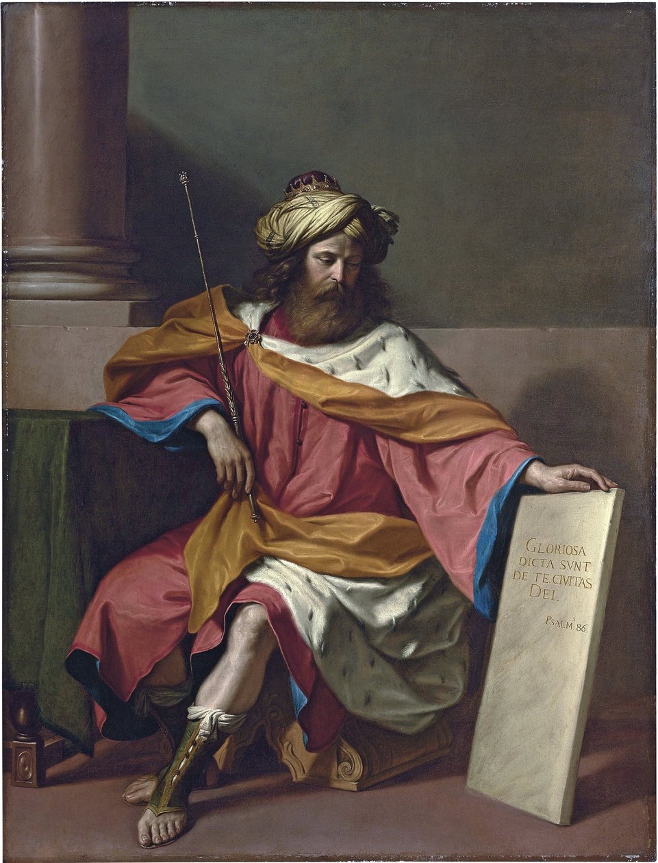 Kuningas David - Barbieri Giovanni Francescon maalaus, joka tunnetaan nimellä Le Guercino (1591-1666), öljy kankaalle tekijältä Guercino