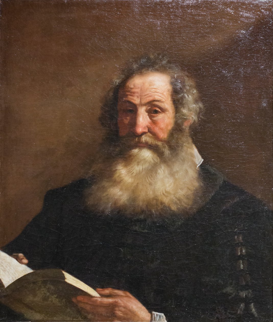 Muotokuva vanhasta miehestä, jolla on kirja kädessään tekijältä Guercino (1591 1666)