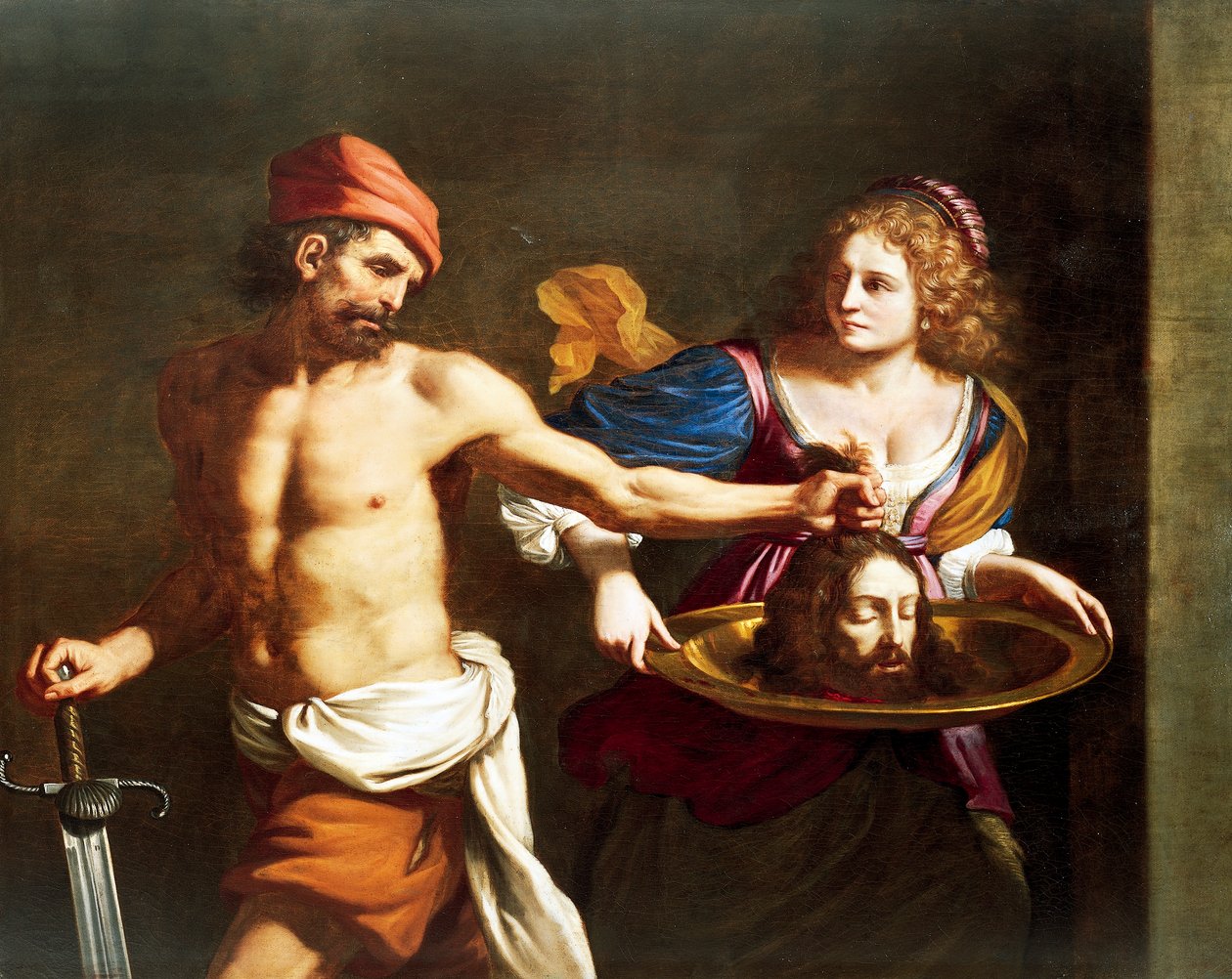 Salome saa Giovanni Francesco Barbierin, Guercinon (1591-1666), John Baptistin pään, öljy kankaalle tekijältä Guercino (1591 1666)