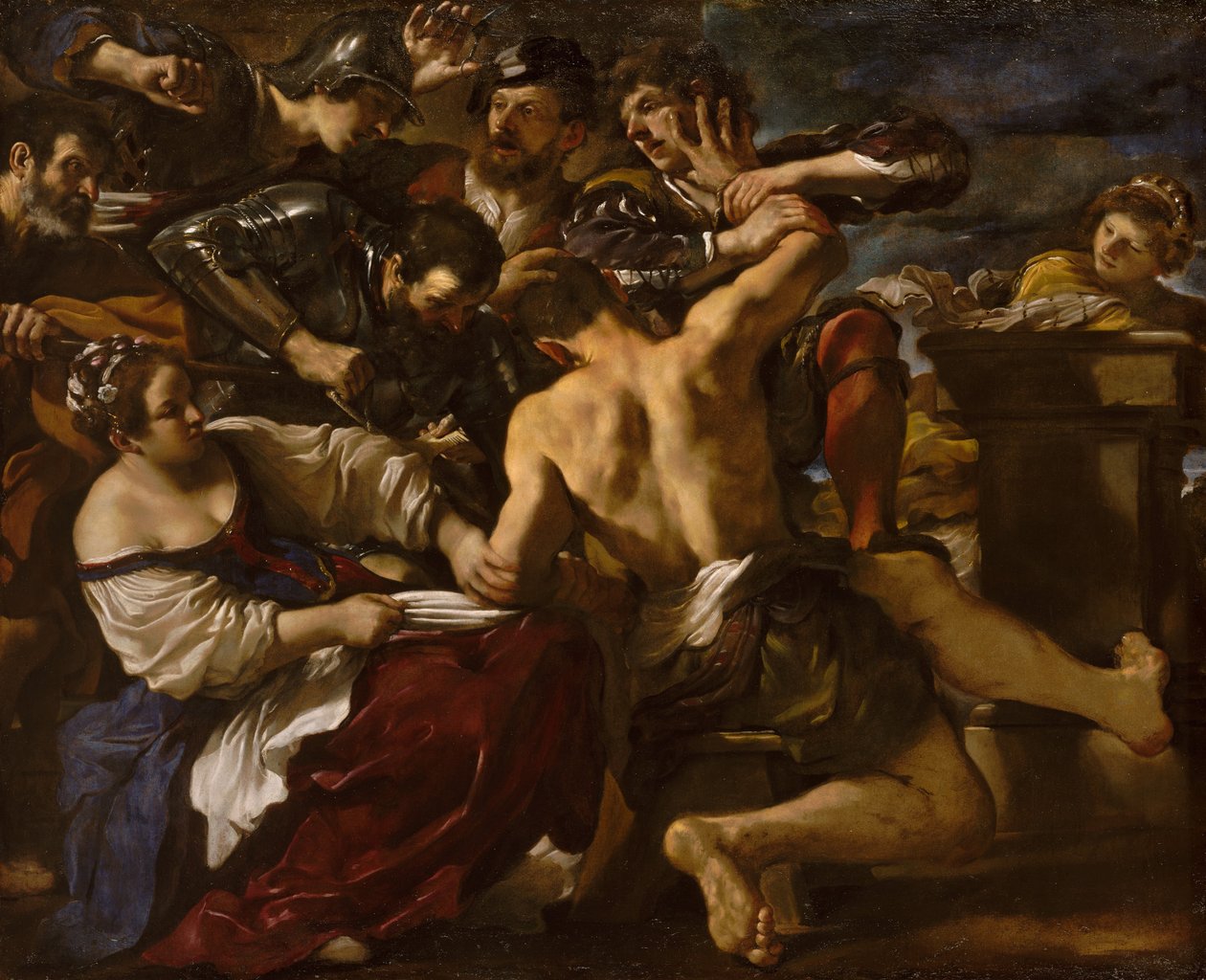 Simson filistealaisten vangiksi tekijältä Guercino (1591 1666)