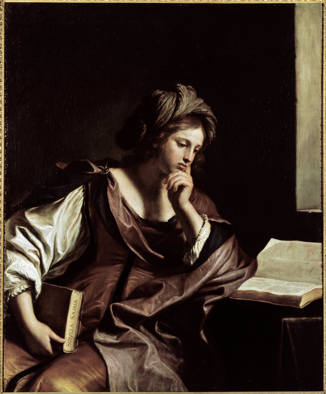 Samian Sibyl (Samoksen) - Öljy kankaalle tekijältä Guercino