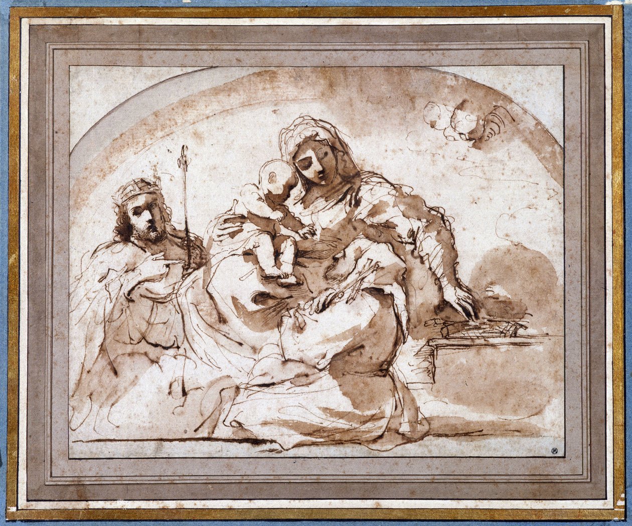 Neitsytellä on lapsi Saint Louisin ja Saint Francoisin kanssa tekijältä Guercino