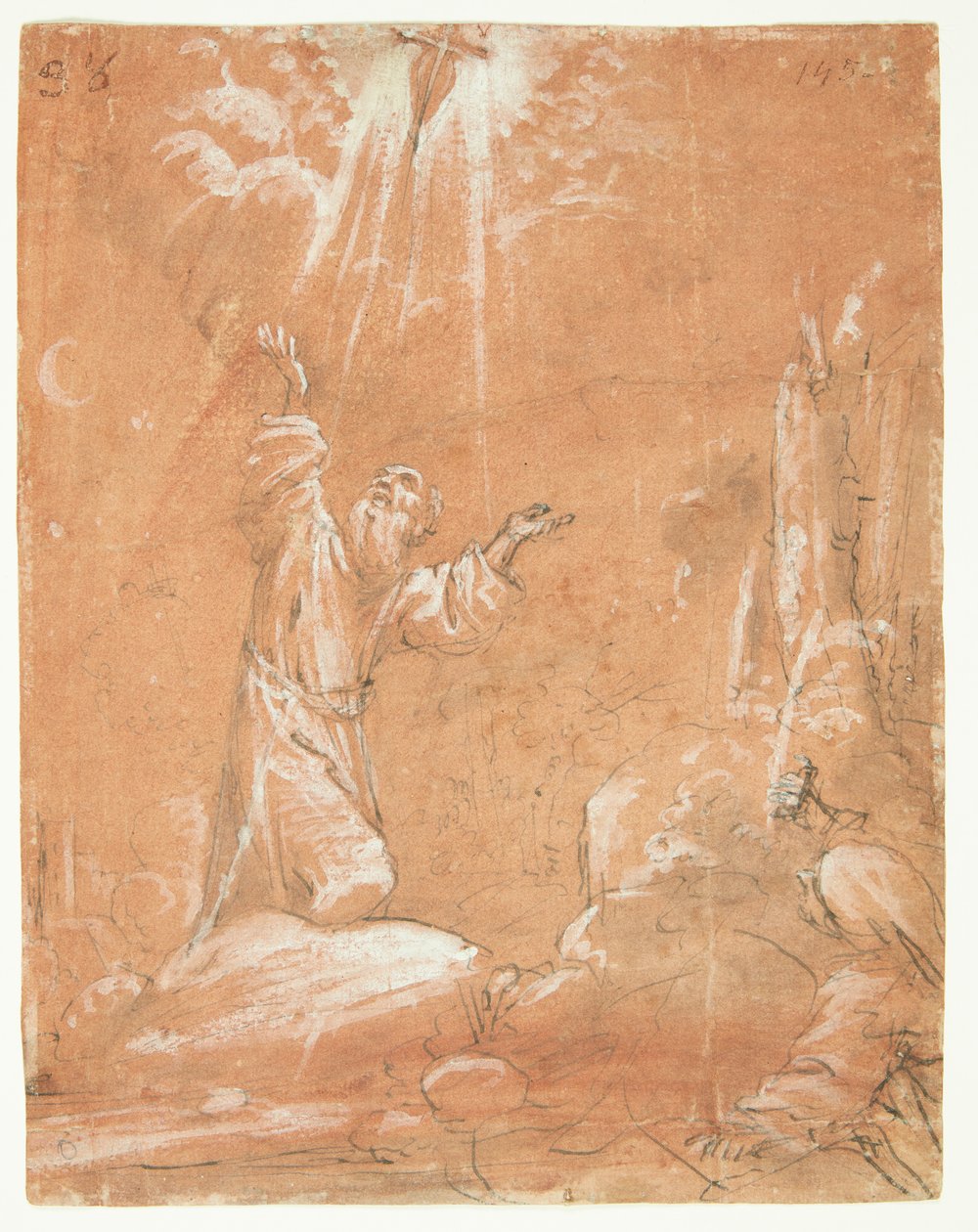 Pyhän Franciscus Assisilaisen leimautuminen tekijältä Guercino
