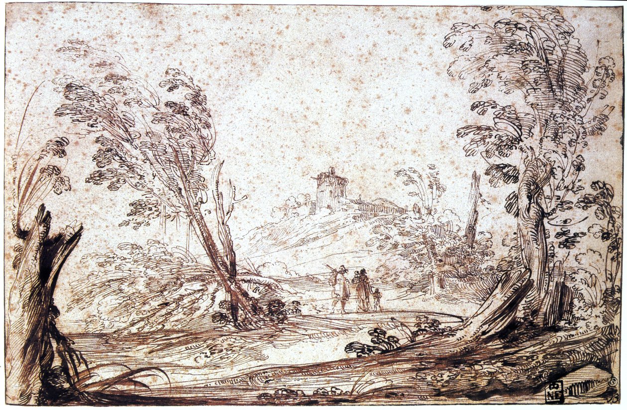 Maisema, 1600-luku tekijältä Guercino