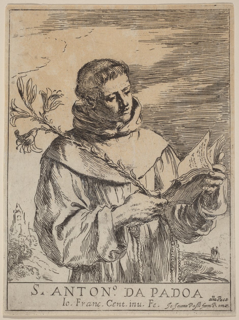 Pyhä Antonius Padovalainen tekijältä Guercino