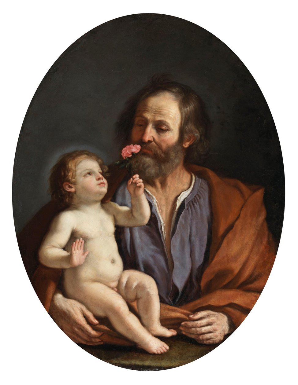 Pyhä Joosef ja Jeesus-lapsi tekijältä Guercino