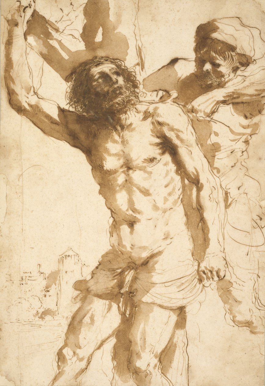 Tutkimus Pyhän Bartolomeuksen marttyyrikuolemasta, 1635-36 tekijältä Guercino