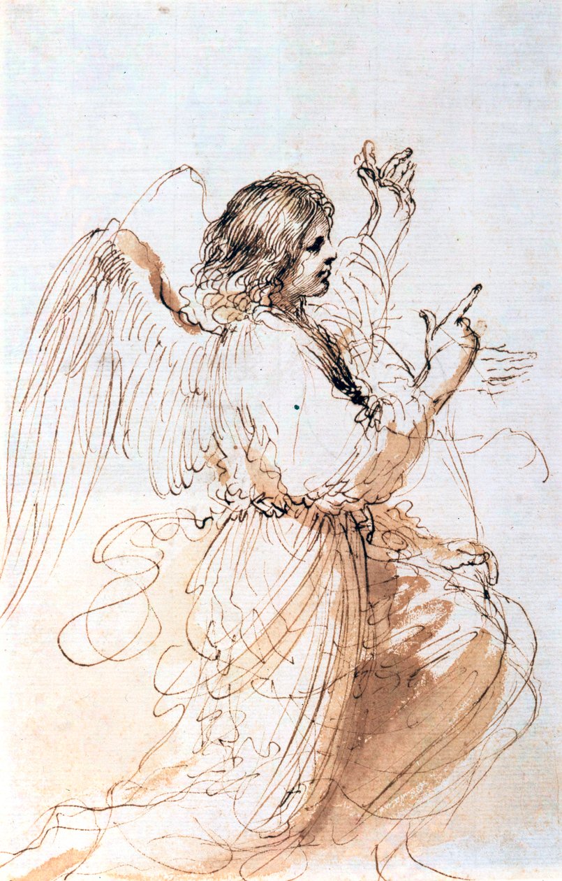 Enkelitutkimus, c1611-1666 tekijältä Guercino