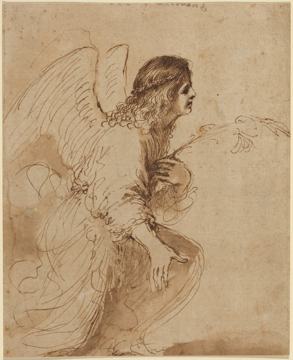Enkeli ilmestyksessä tekijältä Guercino