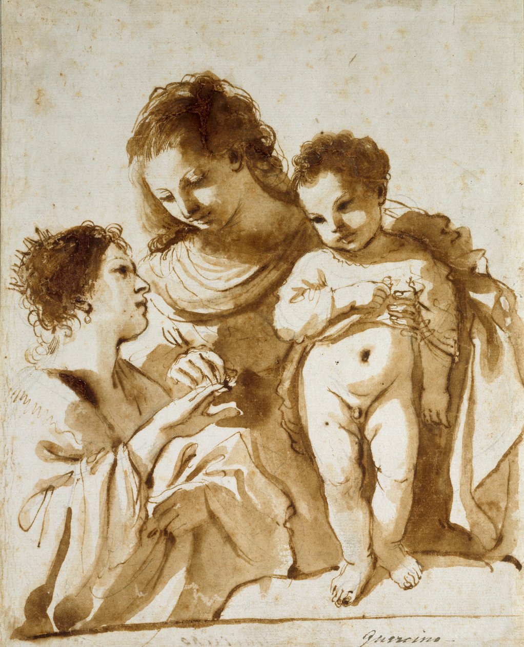 Pyhän Katariinan mystinen häät, 1618-1619 tekijältä Guercino