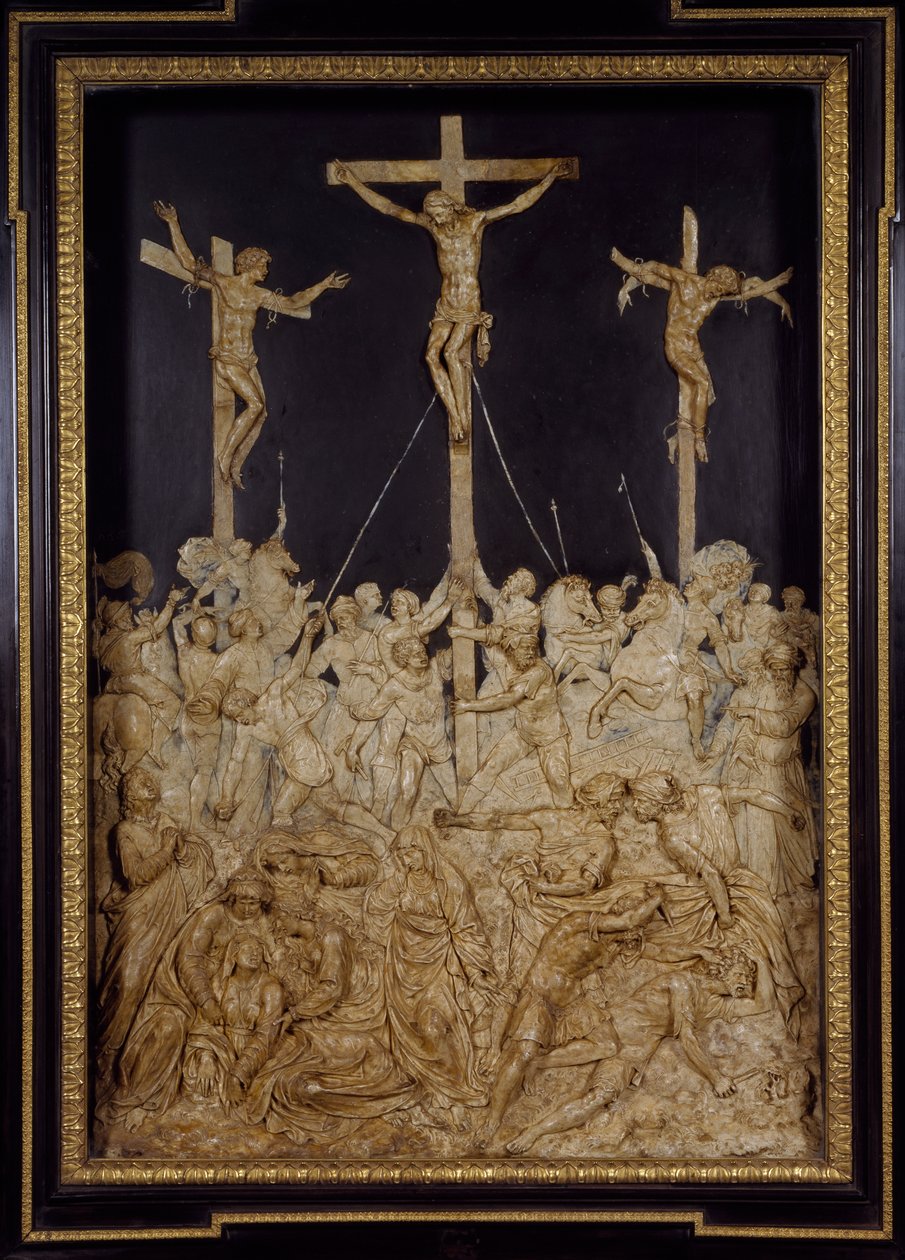 Ristiinnaulitseminen, Guglielmo della Porta (1515-1577), vahakuvio, Italia tekijältä Guglielmo della Porta