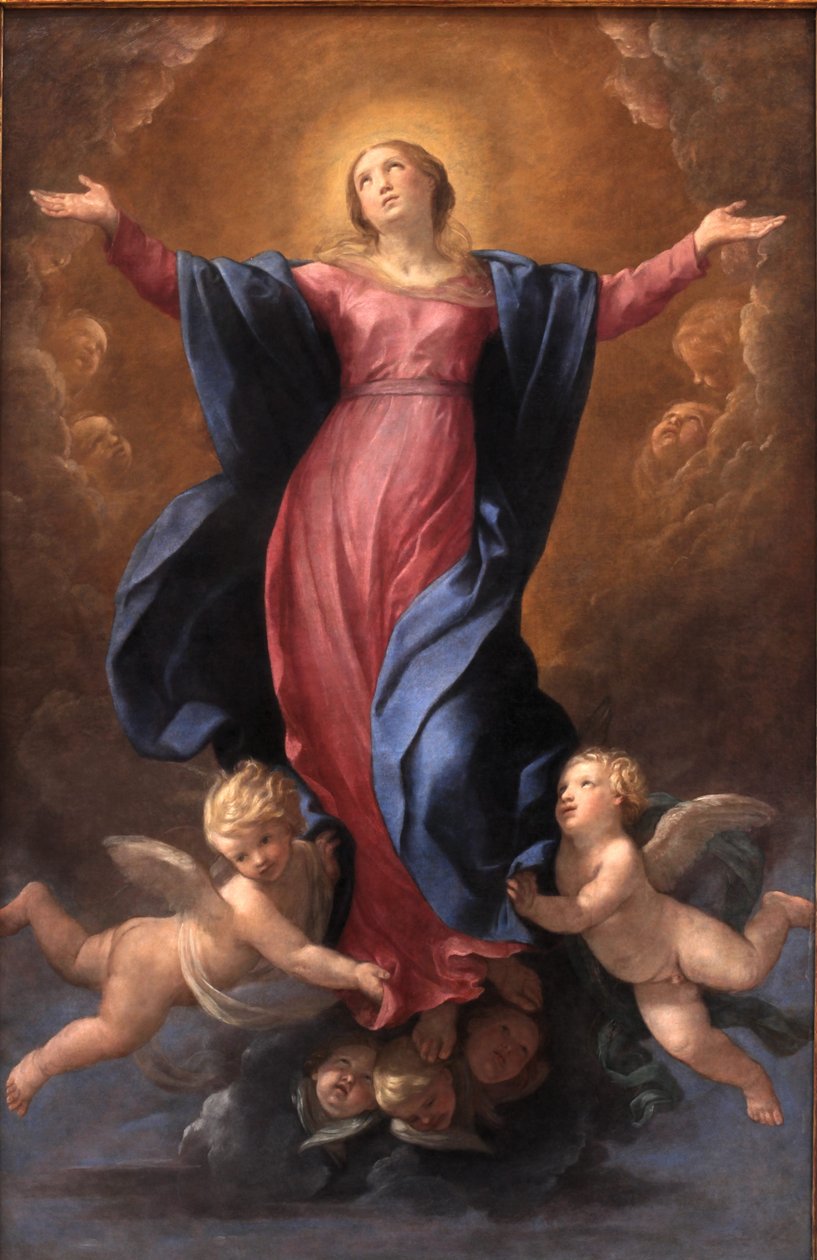 Neitsyt Marian taivaaseenastuminen tekijältä Guido Reni