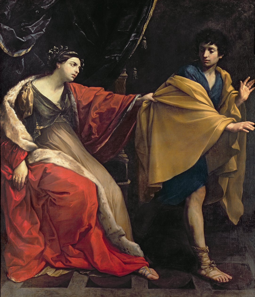 Joosefin ja Potifarin vaimo, n. 1626 tekijältä Guido Reni