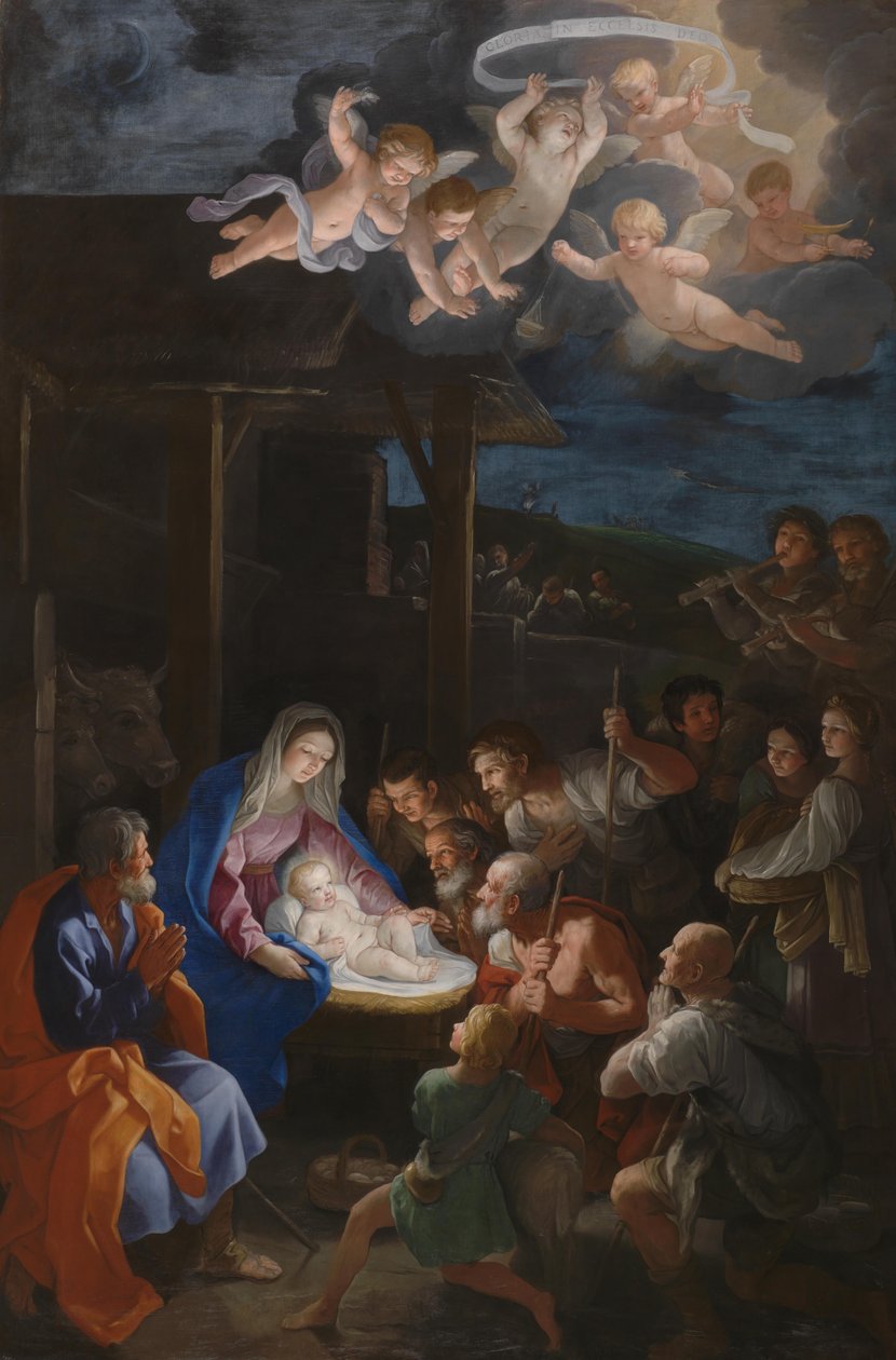 Syntymä yöllä, 1640 tekijältä Guido Reni