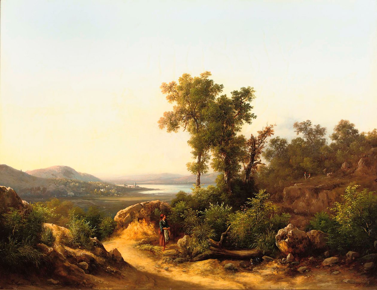 Trasimeno: Näkymä Trasimeno-järvelle, Italia, 1874 tekijältä Guido Agostini