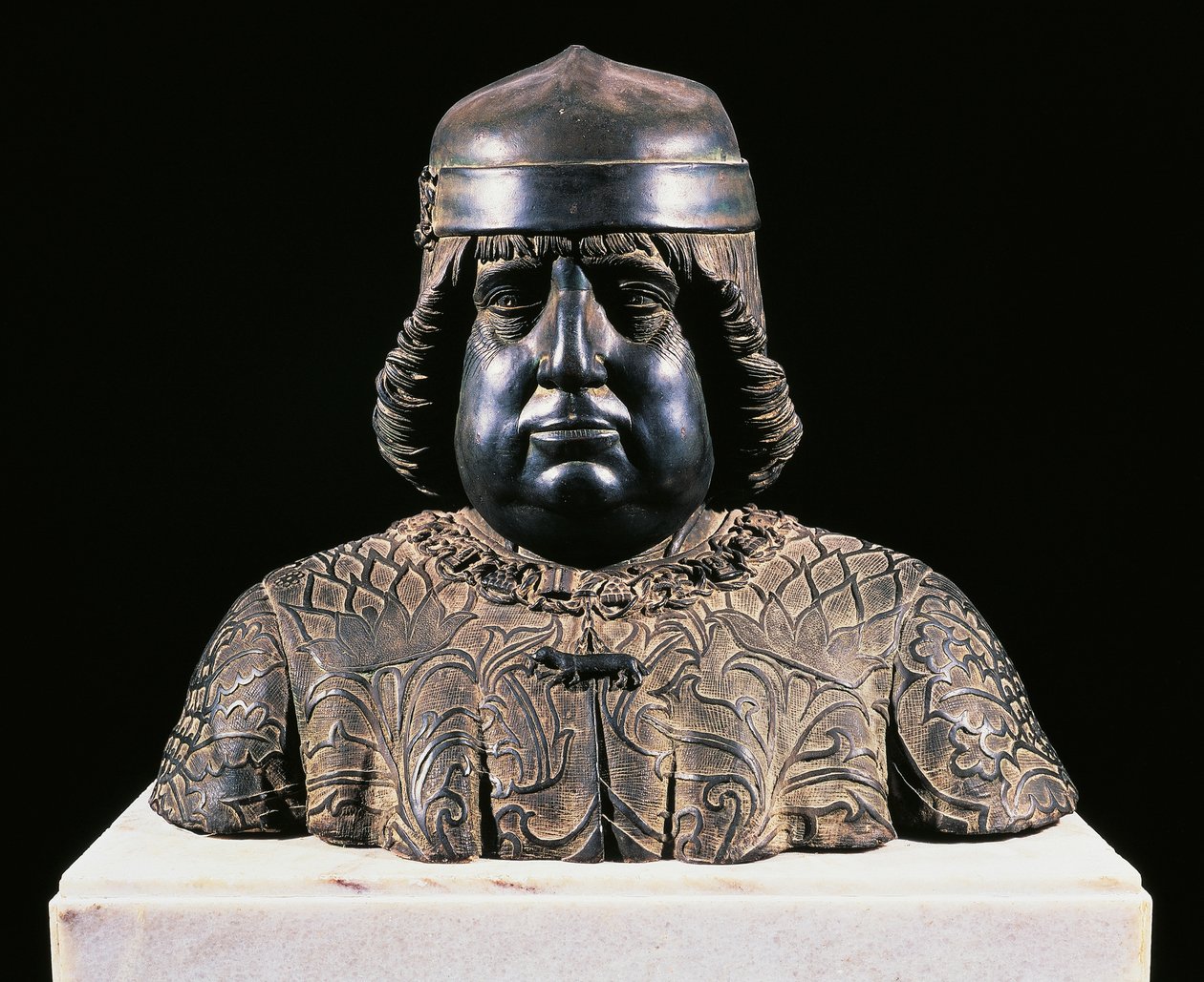Alfonso Aragonilaisen rintakuva, n. 1490, Guido Mazzoni (n. 1450-1518), pronssinen veistos, korkeus 42 cm, Italia tekijältä Guido Mazzoni