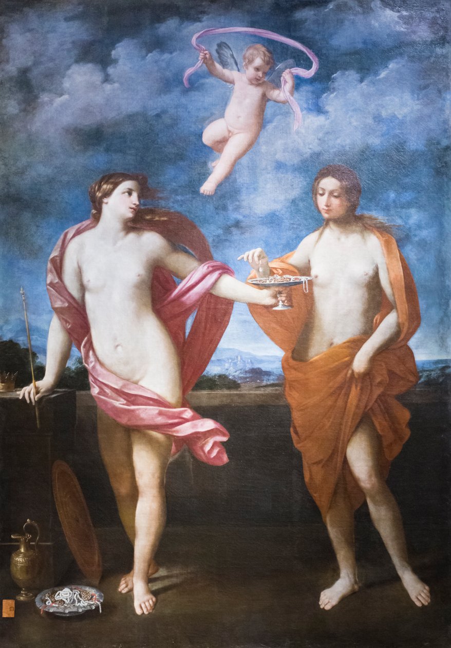 Liberalisuuden ja vaatimattomuuden allegoria tekijältä Guido Reni