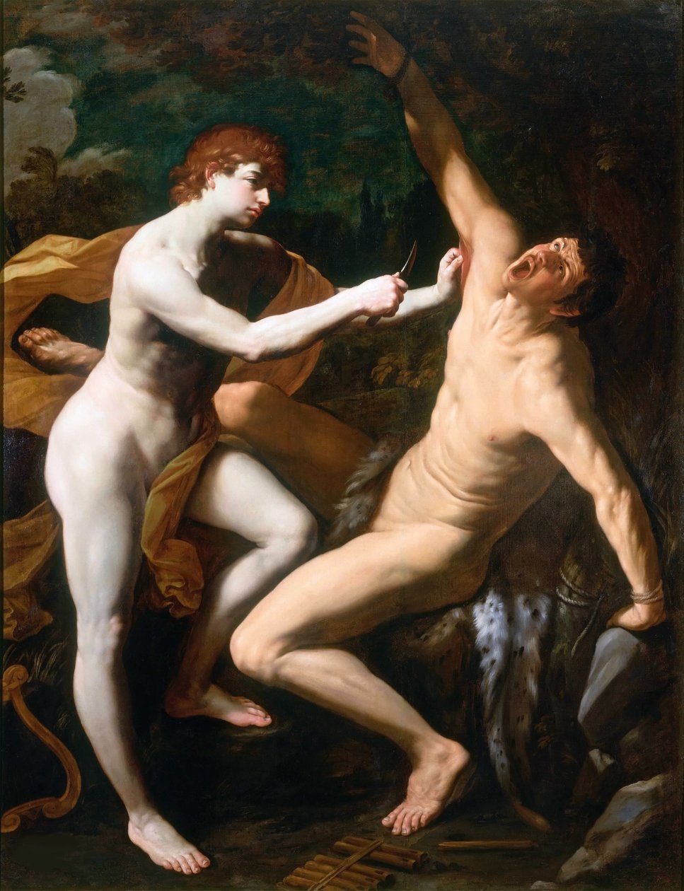 Apollo ja Marsyas, n. tekijältä Guido Reni