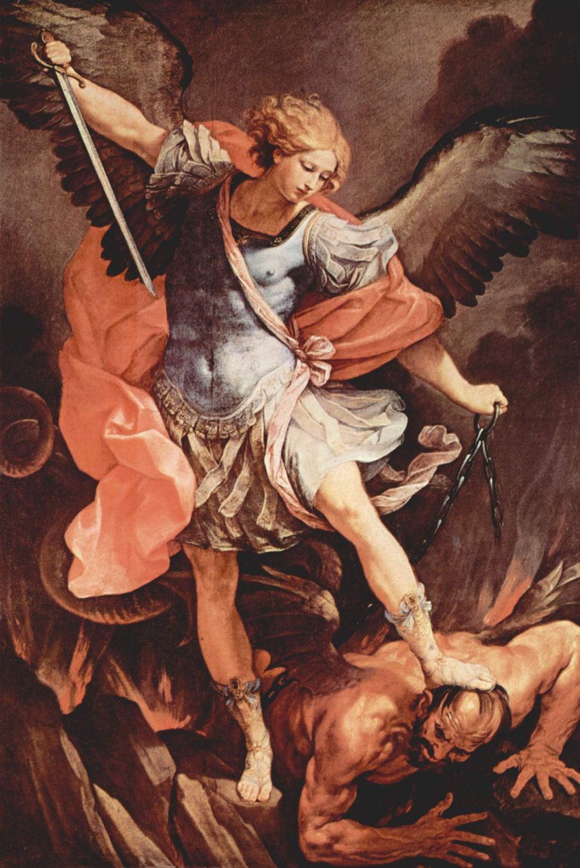 Arkkienkeli Mikael voittaa Saatanan tekijältä Guido Reni