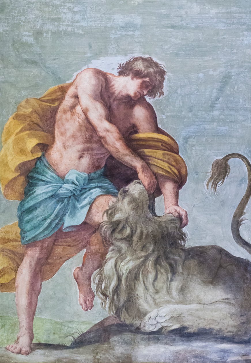 Aldobrandinin häiden huoneen kattofreskot, jotka kuvaavat kohtauksia Samsonin tarinoista (fresko) tekijältä Guido Reni