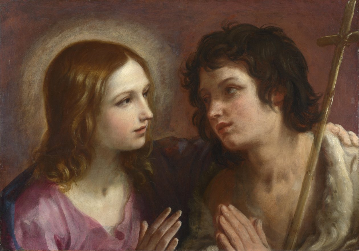 Kristus syleilee Pyhää Johannes Kastajaa, n. 1640 tekijältä Guido Reni