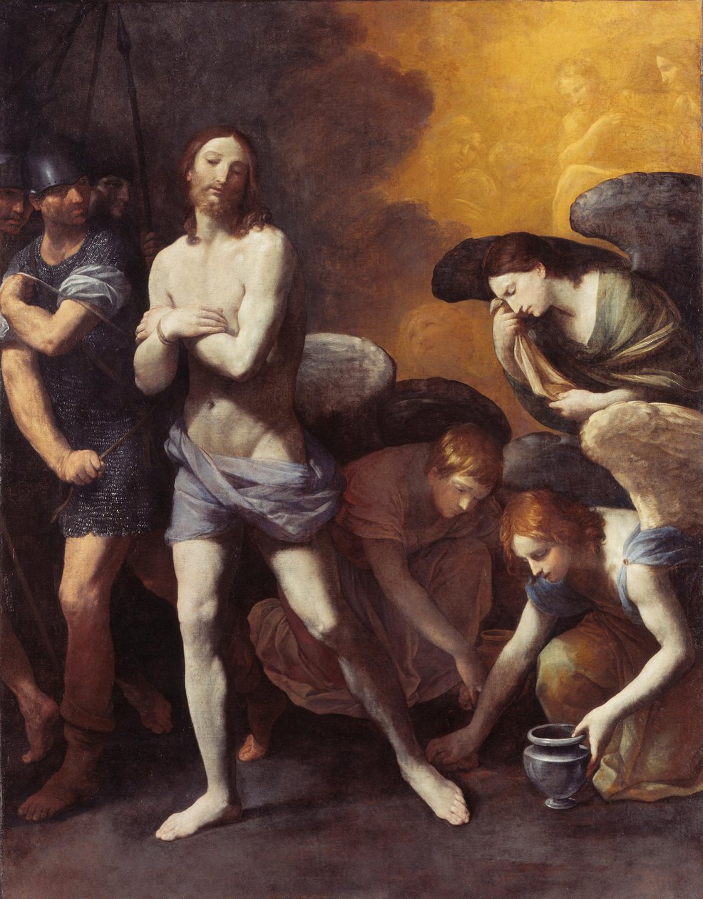 Kristuksen poisvieminen ruoskimisen jälkeen tekijältä Guido Reni
