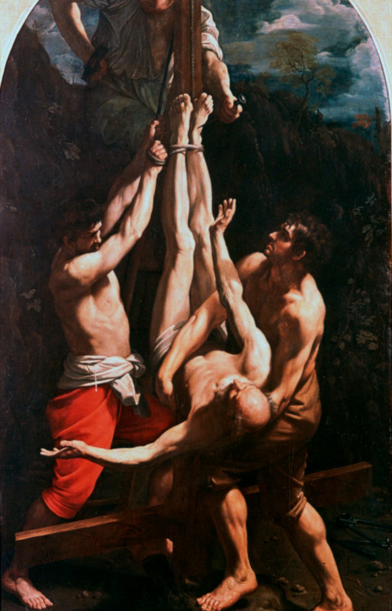 Pyhän Pietarin ristiinnaulitseminen, n. 1600-1642 tekijältä Guido Reni