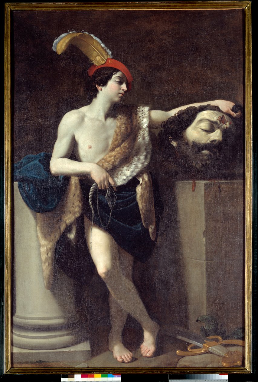David pitelee Goljatin päätä Guido Reni dit le Guiden maalaus (1575-1642) 1606 Su. 2,37x1,37 m tekijältä Guido Reni