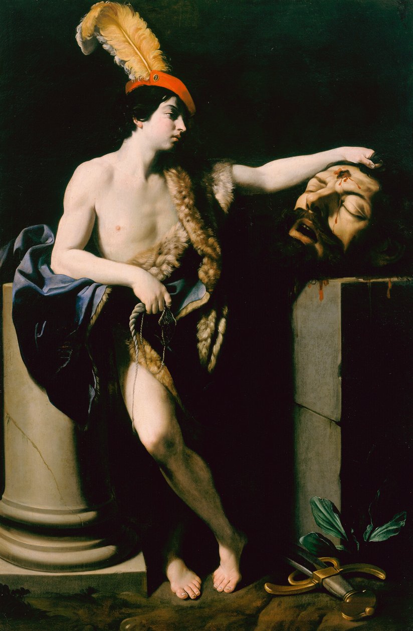 Daavid Goljatin pään kanssa tekijältä Guido Reni