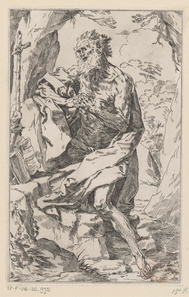 Pyhä Hieronymus erämaassa tekijältä Guido Reni