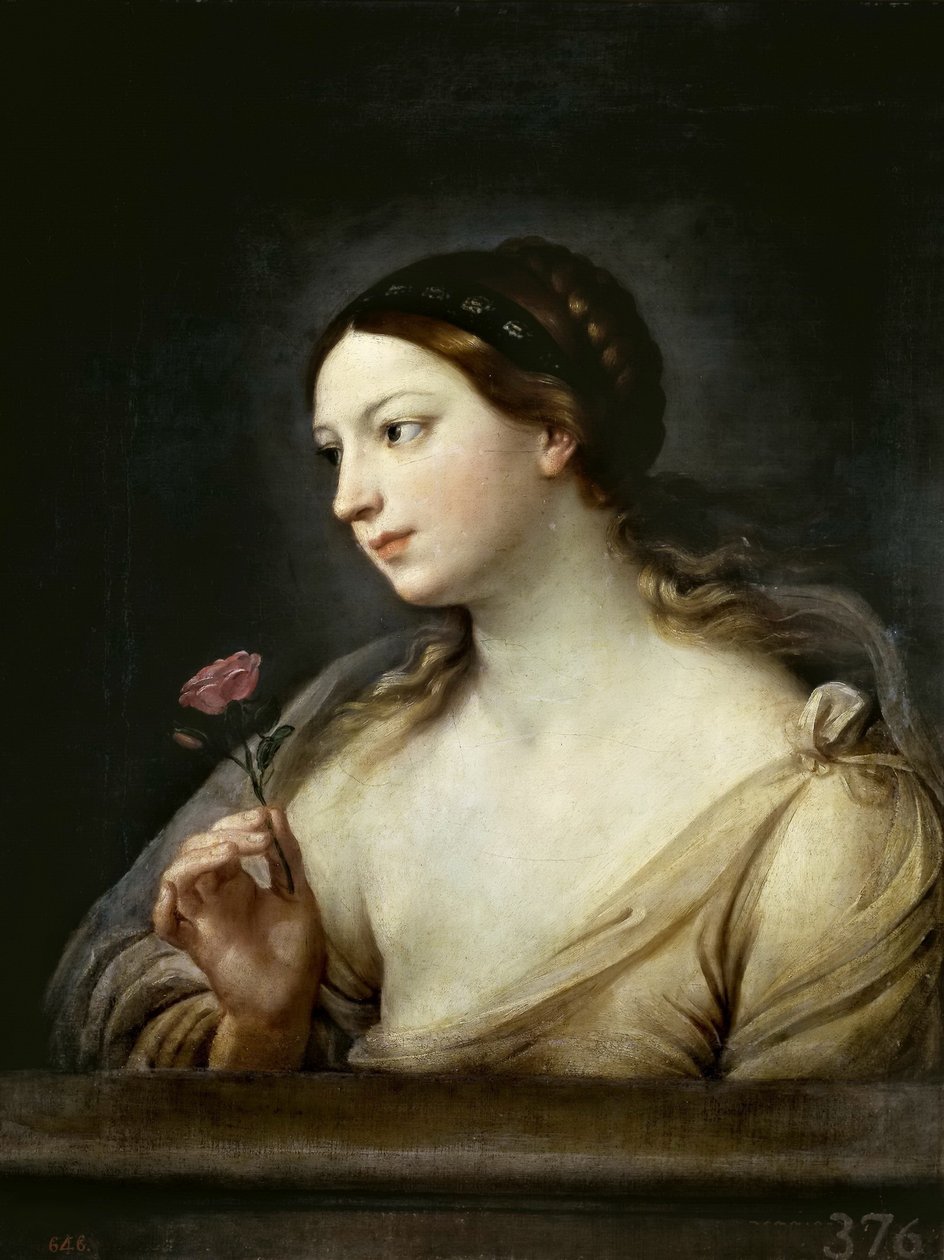 Tyttö ruusun kanssa, 1630-1635. tekijältä Guido Reni