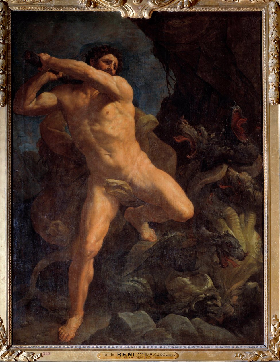 Hercules Terrassing the Hydra of Lerne Painting Guido Reni dit le Guide (1573-1642) 1617 Sun. 2,6x1,9 m tekijältä Guido Reni