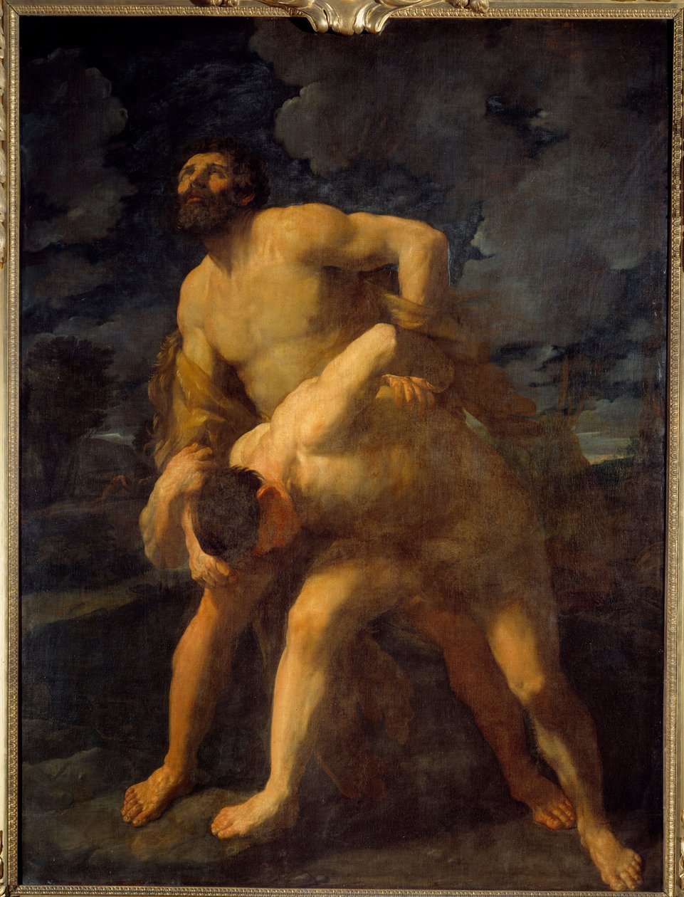 Herkules kamppailee Achelous Herculesin kanssa Kreikan joella. Guido Reni dit le Guiden maalaus (1575-1642) 1620 su. 2,61 x 1,92 m tekijältä Guido Reni