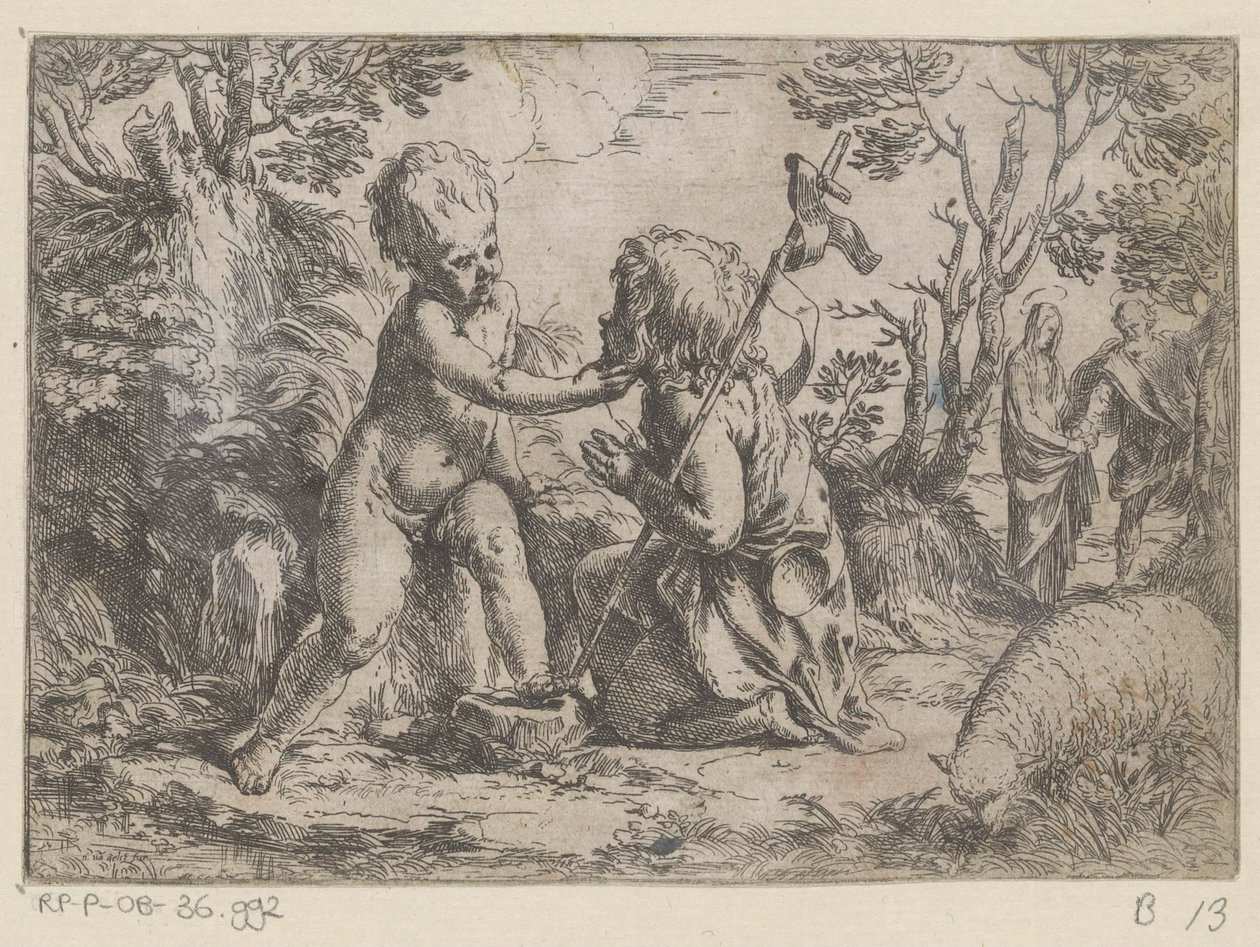 Kristuslapsi ja nuori Johannes Kastaja tekijältä Guido Reni