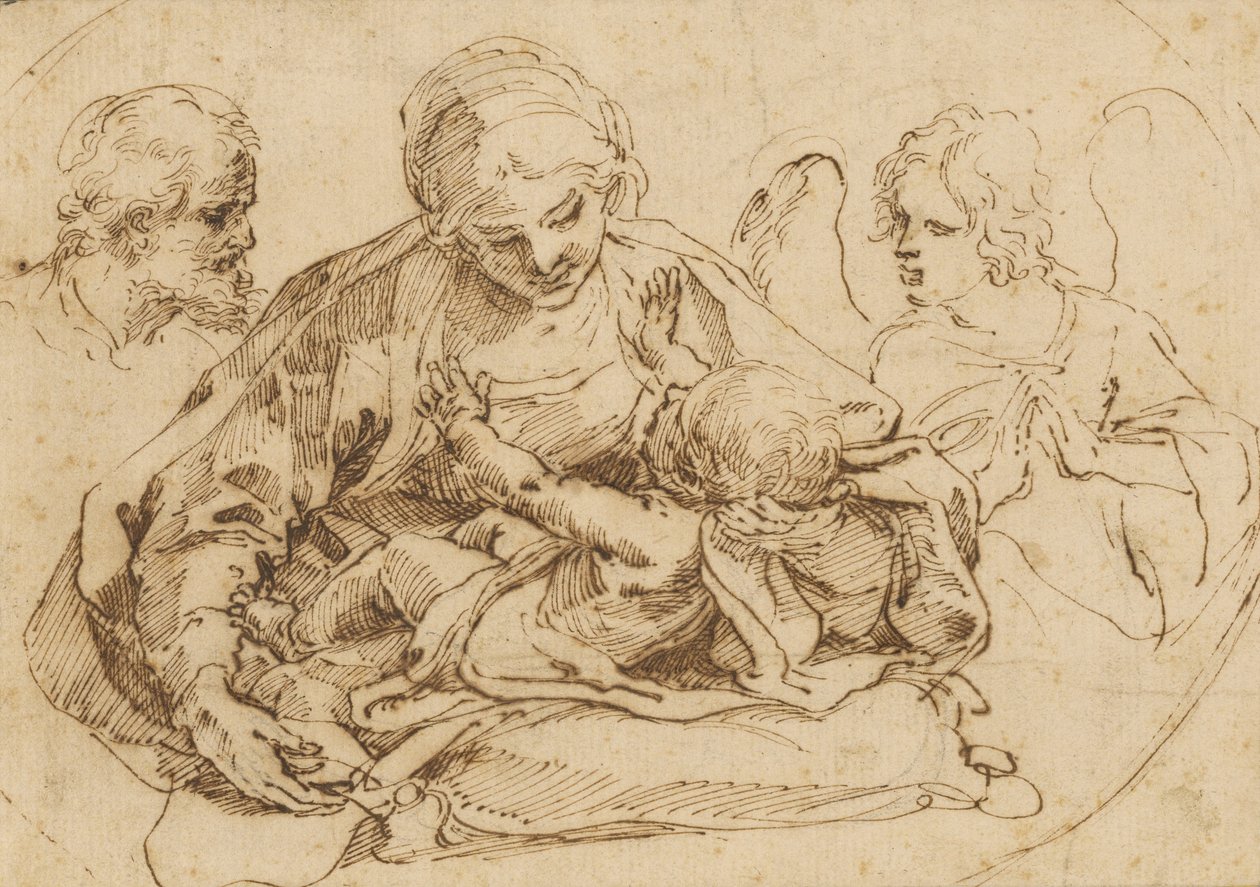 Pyhä perhe enkelin kanssa tekijältä Guido Reni
