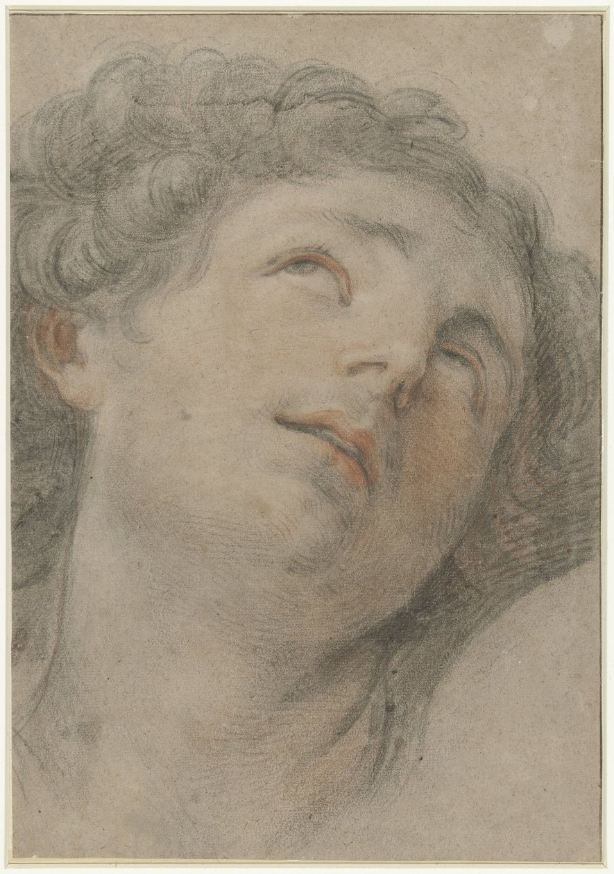 Saint Sebastianin pää, joka katsoo ylöspäin tekijältä Guido Reni
