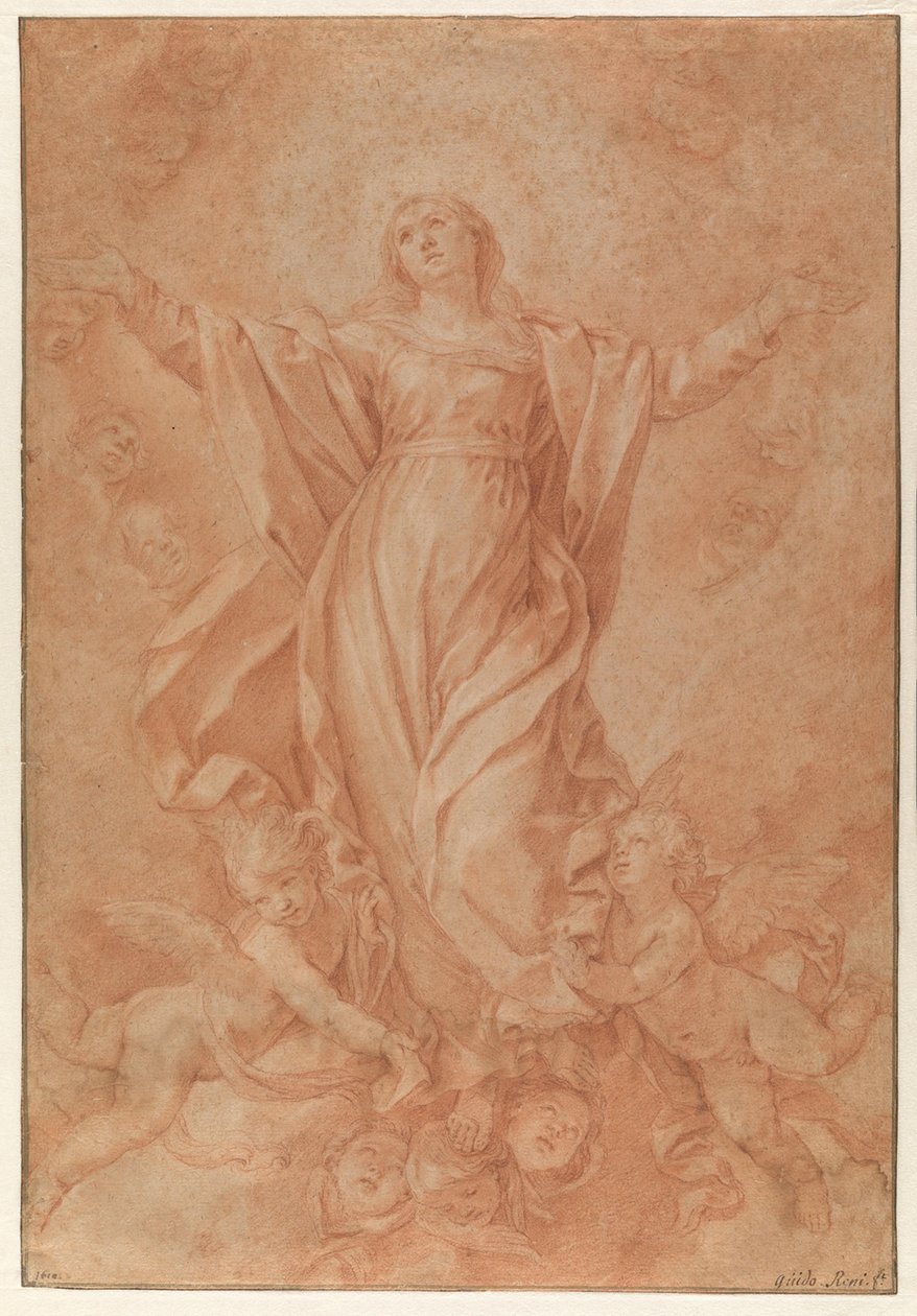 Neitsyt Marian taivaaseenottaminen tekijältä Guido Reni
