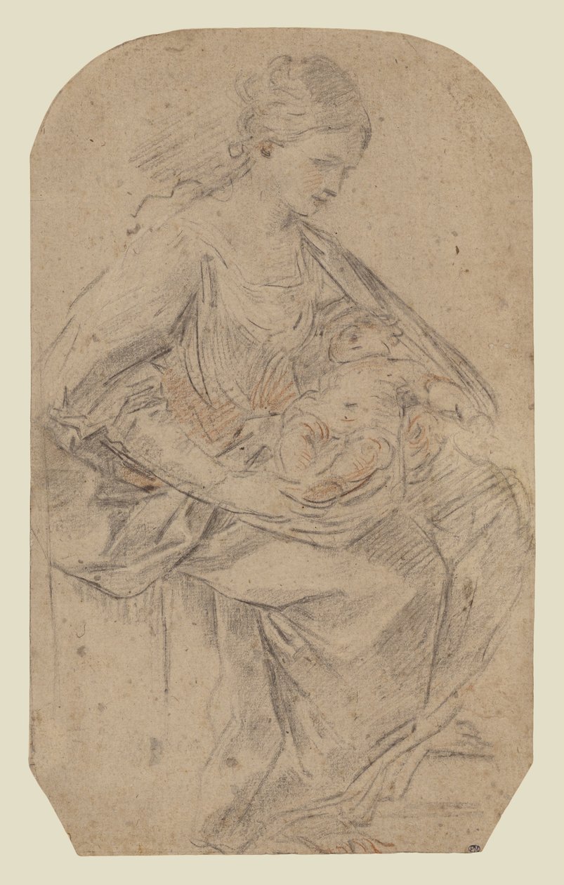 Syntymä (etusivu); turbaanipäinen nainen (kääntöpuoli). tekijältä Guido Reni