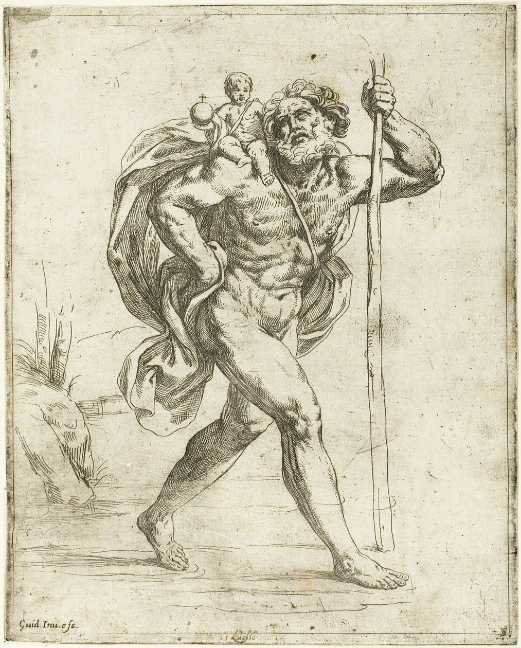 Saint Christopher tekijältä Guido Reni