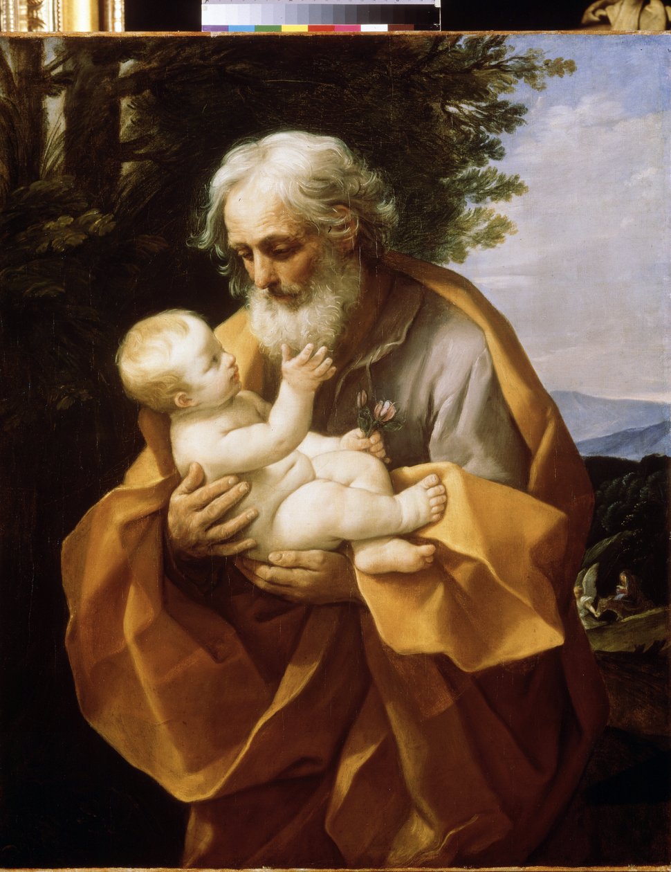Pyhä Joosef lapsen Kristuksen kanssa, n. 1620 (öljy kankaalle) tekijältä Guido Reni