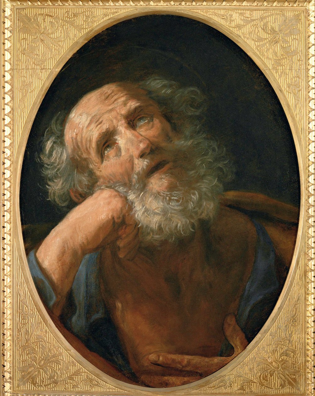 Pyhä Pietari katuvainen - Der reuige Petrus ... (maalaus kankaalle) tekijältä Guido Reni