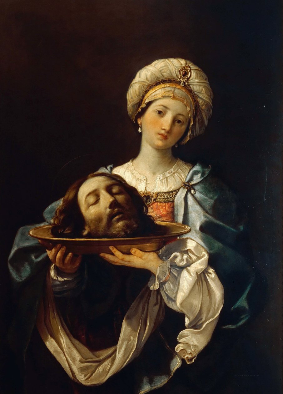 Salome pitelee Johannes Kastajan päätä, noin 1638. tekijältä Guido Reni