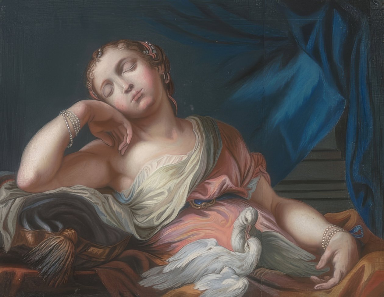 Nukkuva Venus kahden kyyhkysen kanssa tekijältä Guido Reni