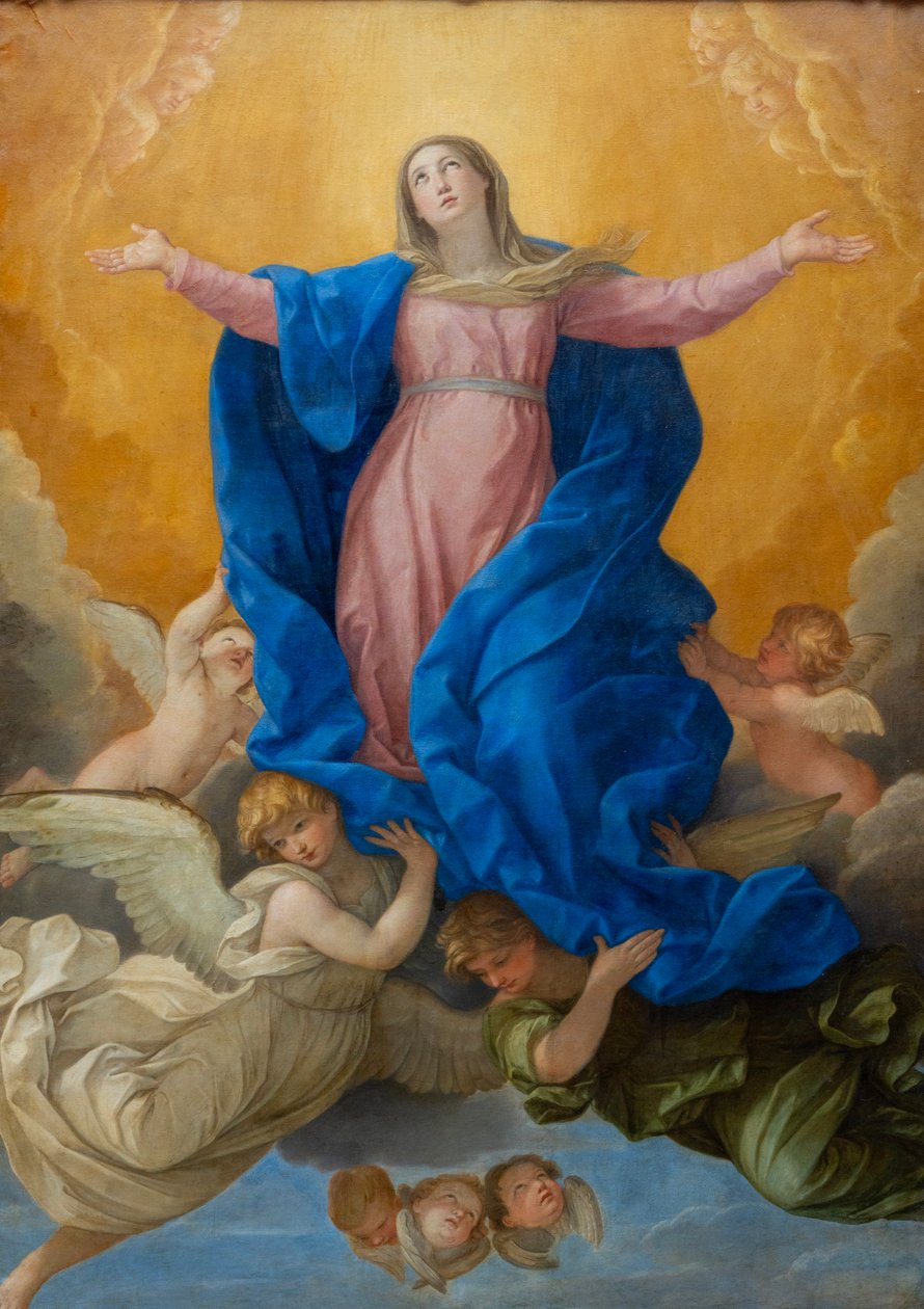 Neitsyt Marian taivaaseenastuminen tekijältä Guido Reni