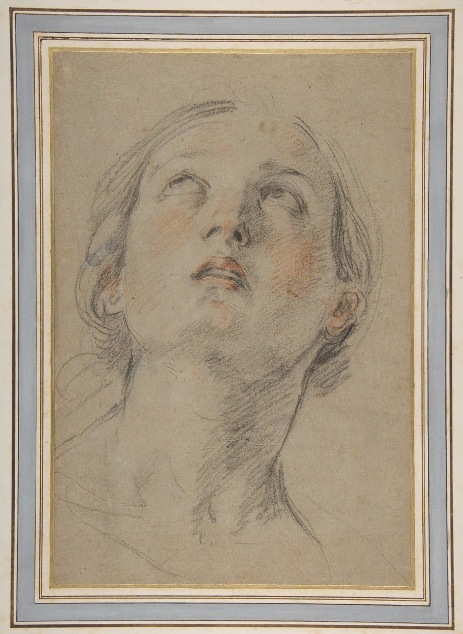 Ylöspäin katsovan naisen pää (Judith) tekijältä Guido Reni